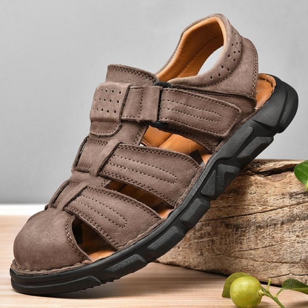 Men's Leather Sandals Casual Beach Shoes 44886618Z