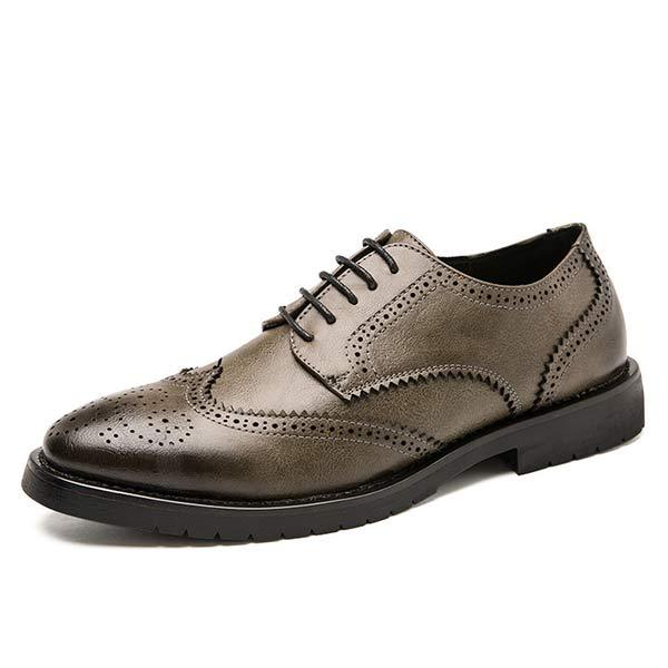 MEN'S BROGUE CARVED LEATHER SHOES 21806352