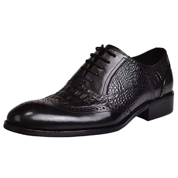 MEN'S BROGUE OXFORD CROCODILE LEATHER SHOES 83905243C