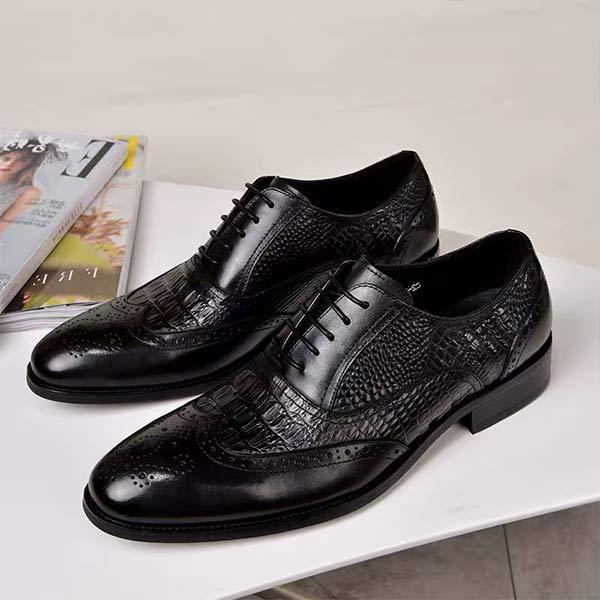 MEN'S BROGUE OXFORD CROCODILE LEATHER SHOES 83905243C